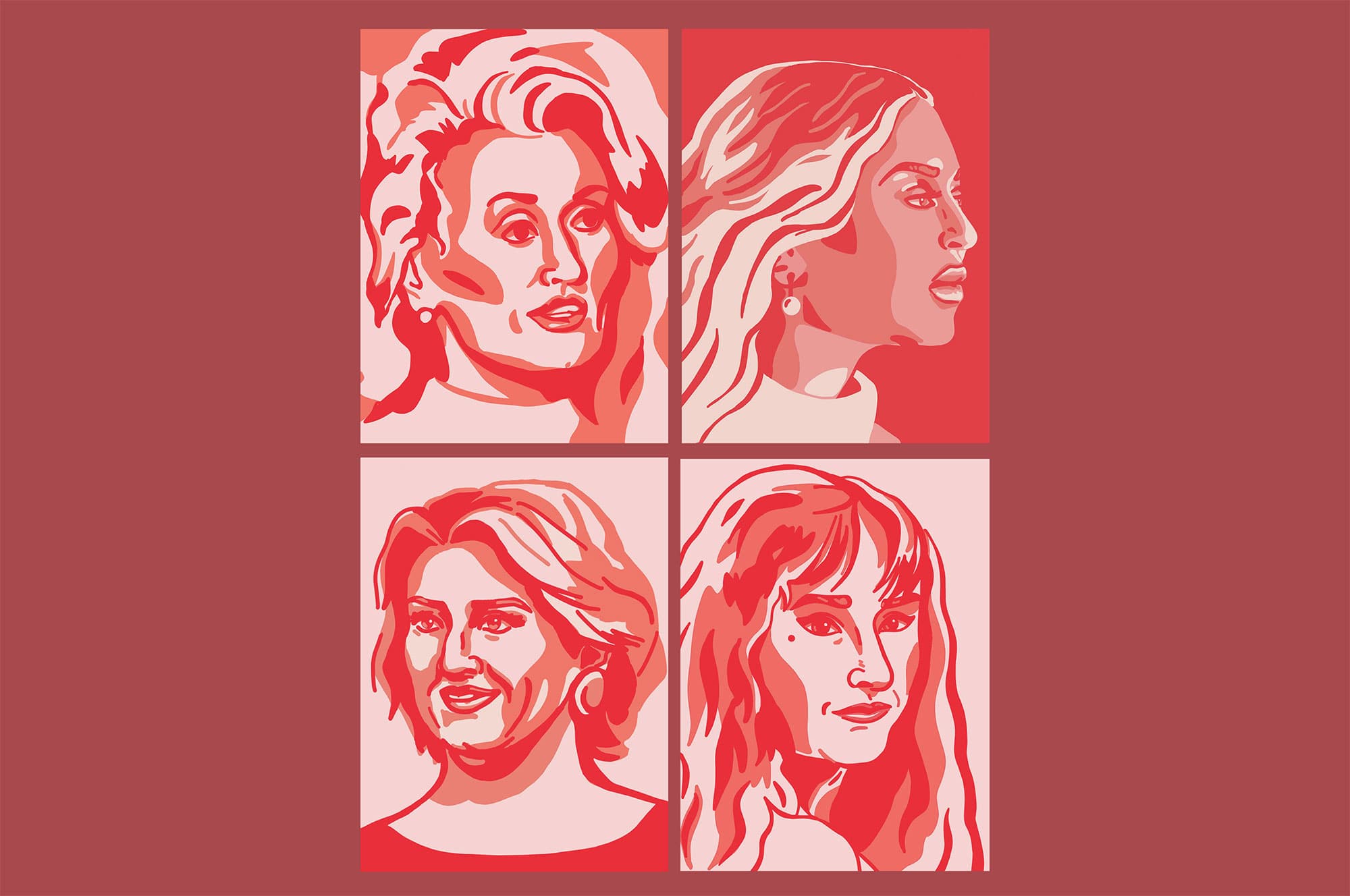 Illustrations of Female Popstars